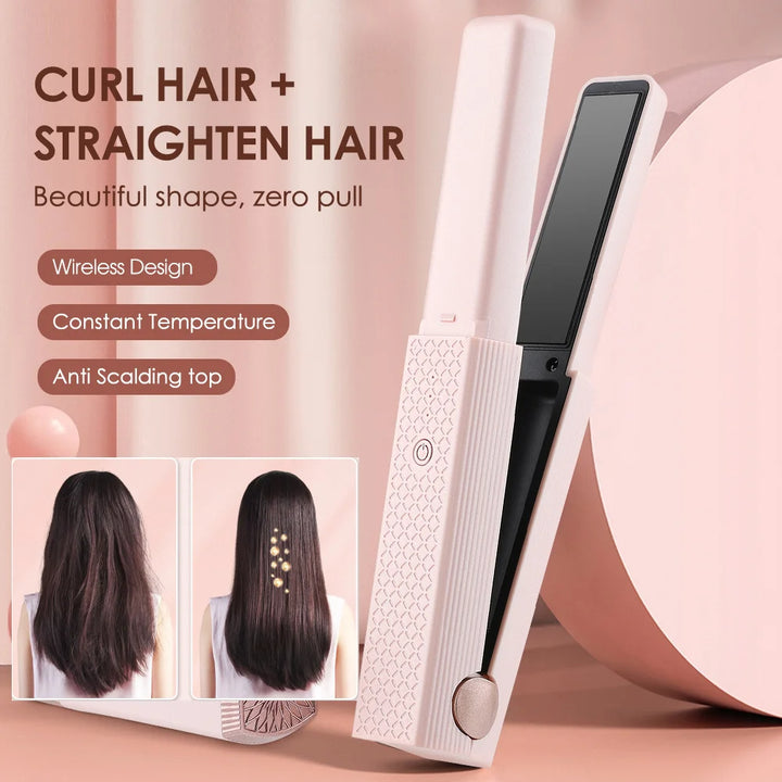 Hair Straightener Cordless Usb Hair Straightener Mini Ceramics Hair