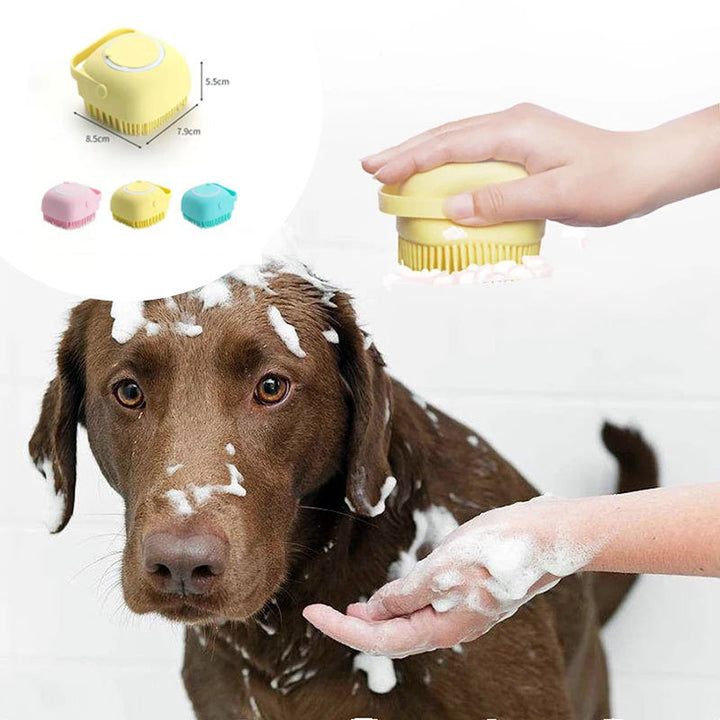 Silicone Dog Bath Massage Gloves Brush Pet Cat Bathroom