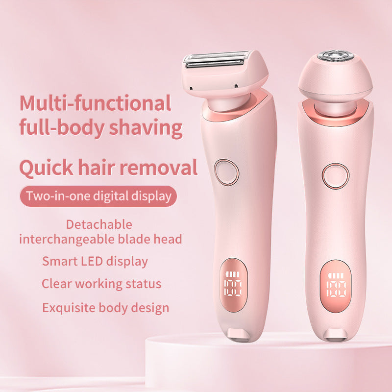 2 In 1 Hair Removal Epilator USB Rechargeable Trimmer Women Body